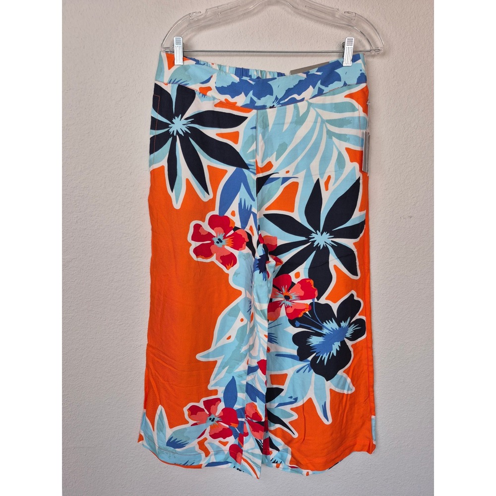 Soft Surroundings Wide Leg Crop Tropical Floral Size Medium 10/12 NWT